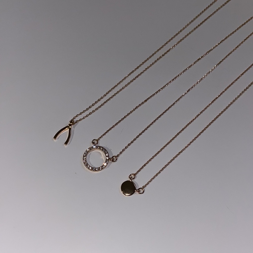 Wishbone Chic Layering Necklace Rhinestone Set - Picture 8 of 10